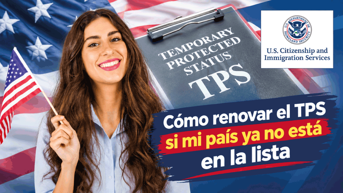 Persona revisando documentos de inmigración TPS en mesa